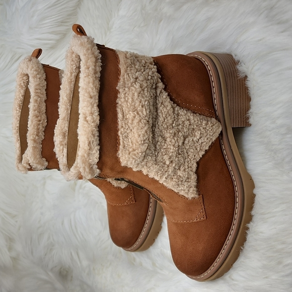 Naturalizer Jett Ankle Booties Winter Boots Tawny Brown - Picture 14 of 16